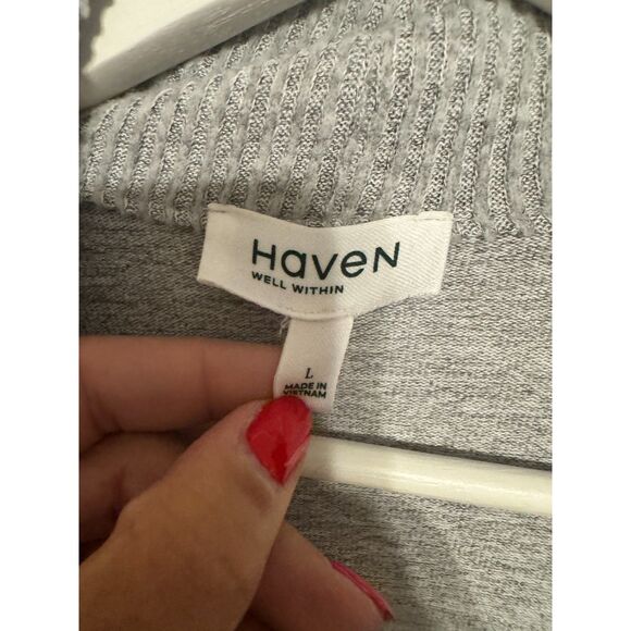 HAVEN WELL WITHIN MINIMALIST CASUAL COZY CARDIGAN SZ L - Picture 2 of 3